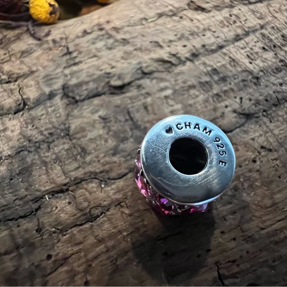 New Chamilia Swarovski Crystals Charm Bead Mosaic Pink Sterling Silver - Picture 8 of 9